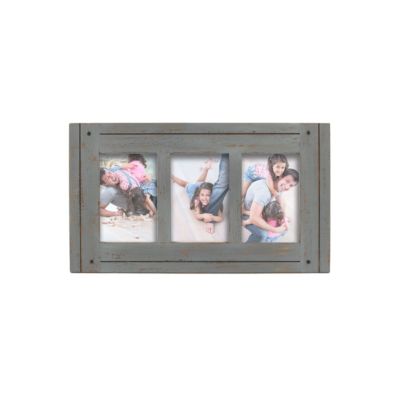 New View Gifts & Accessories Homestead Collage 4"x6" Picture Frame for Three Photos, Distressed Gray