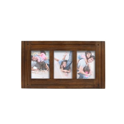 New View Gifts & Accessories Homestead Collage 4"x6" Picture Frame for Three Photos, Distressed Walnut