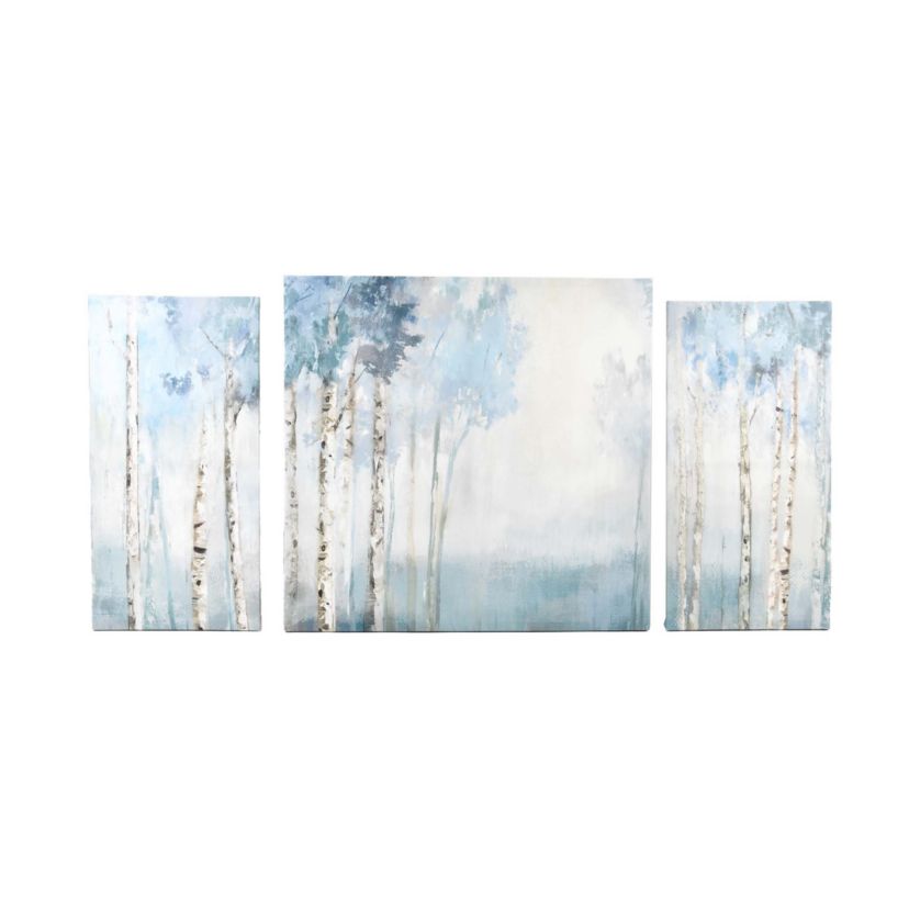 Set of 3 Blue Tone Birch