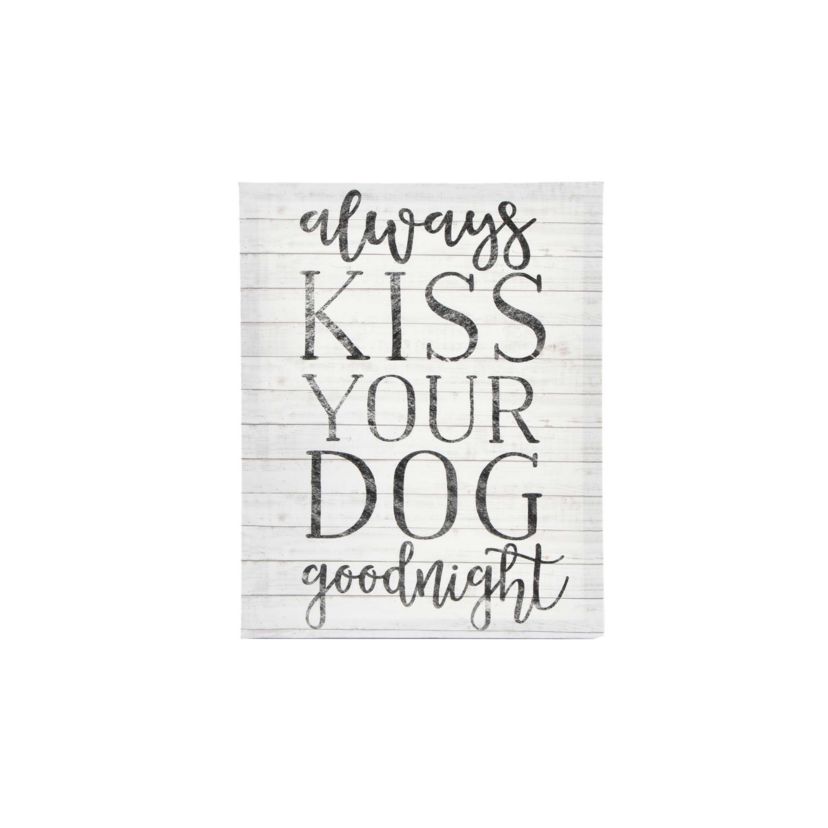 Always Kiss Your Dog Goodnight Canvas Wall Art