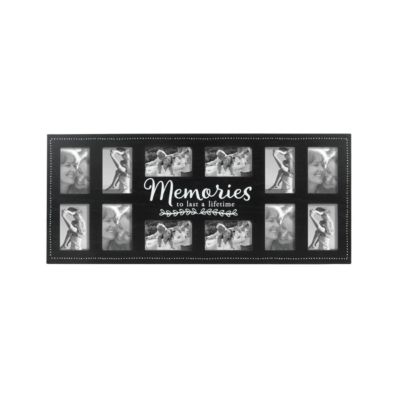 New View Gifts & Accessories 12-Opening, 4"x6" Memories Wall Hanging Collage Picture Frame in Black