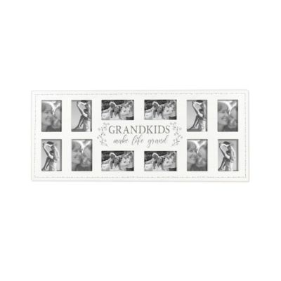 New View Gifts & Accessories 12-Opening, 4"x6" Grandkids Wall Hanging Collage Picture Frame in White
