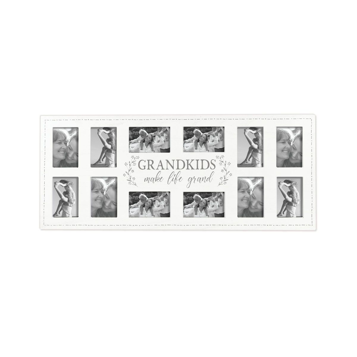 12-Opening, 4"x6" Grandkids Wall Hanging Collage Picture Frame in White