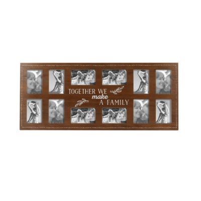 New View Gifts & Accessories 12-Opening, 4"x6" Together Wall Hanging Collage Picture Frame in Dark Brown