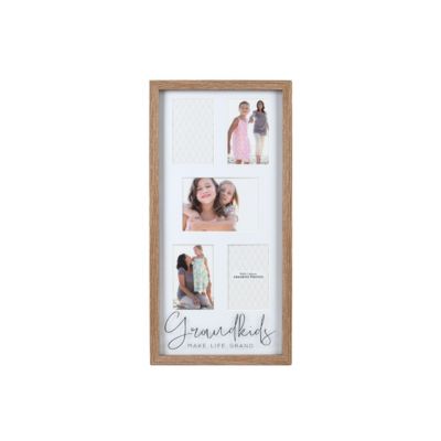 New View Gifts & Accessories 5-Opening Grandkids Collage Picture Frame 24" X 12" Displays Four 4x6 and One 7x5 Photos, Natural