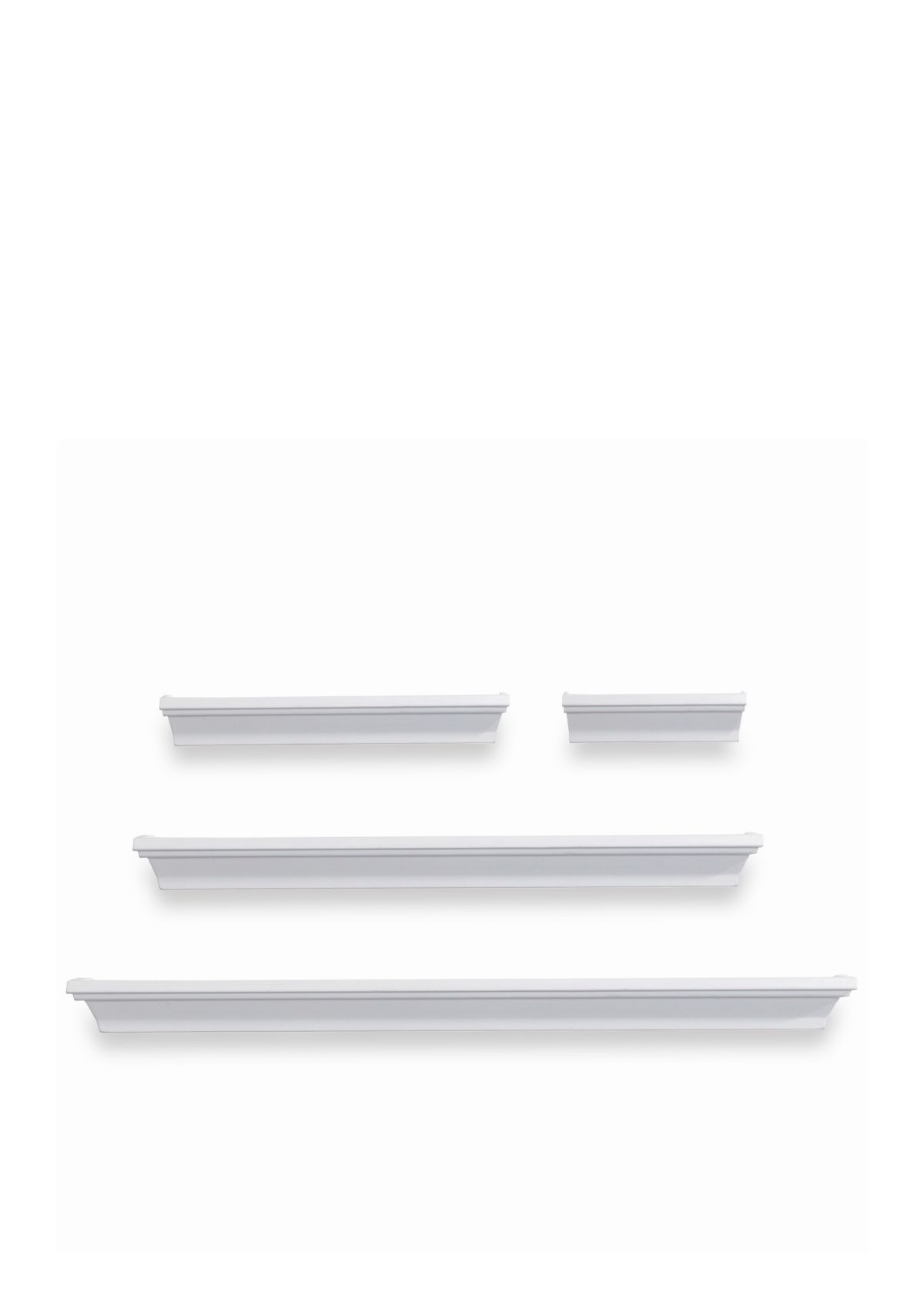 Classic White Wall Wood Shelves Set of 4