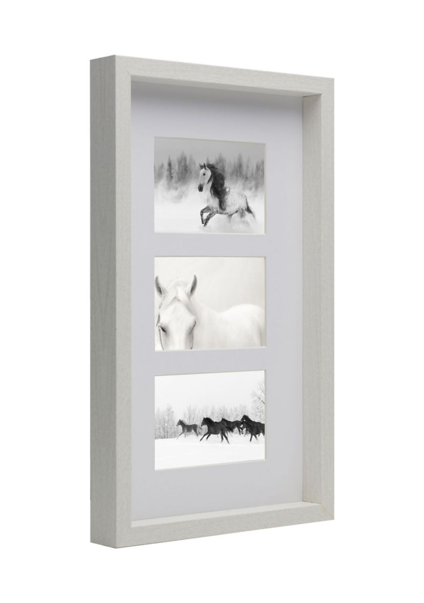 3-Opening Collage Frame, 4x6 Inch Photos, White
