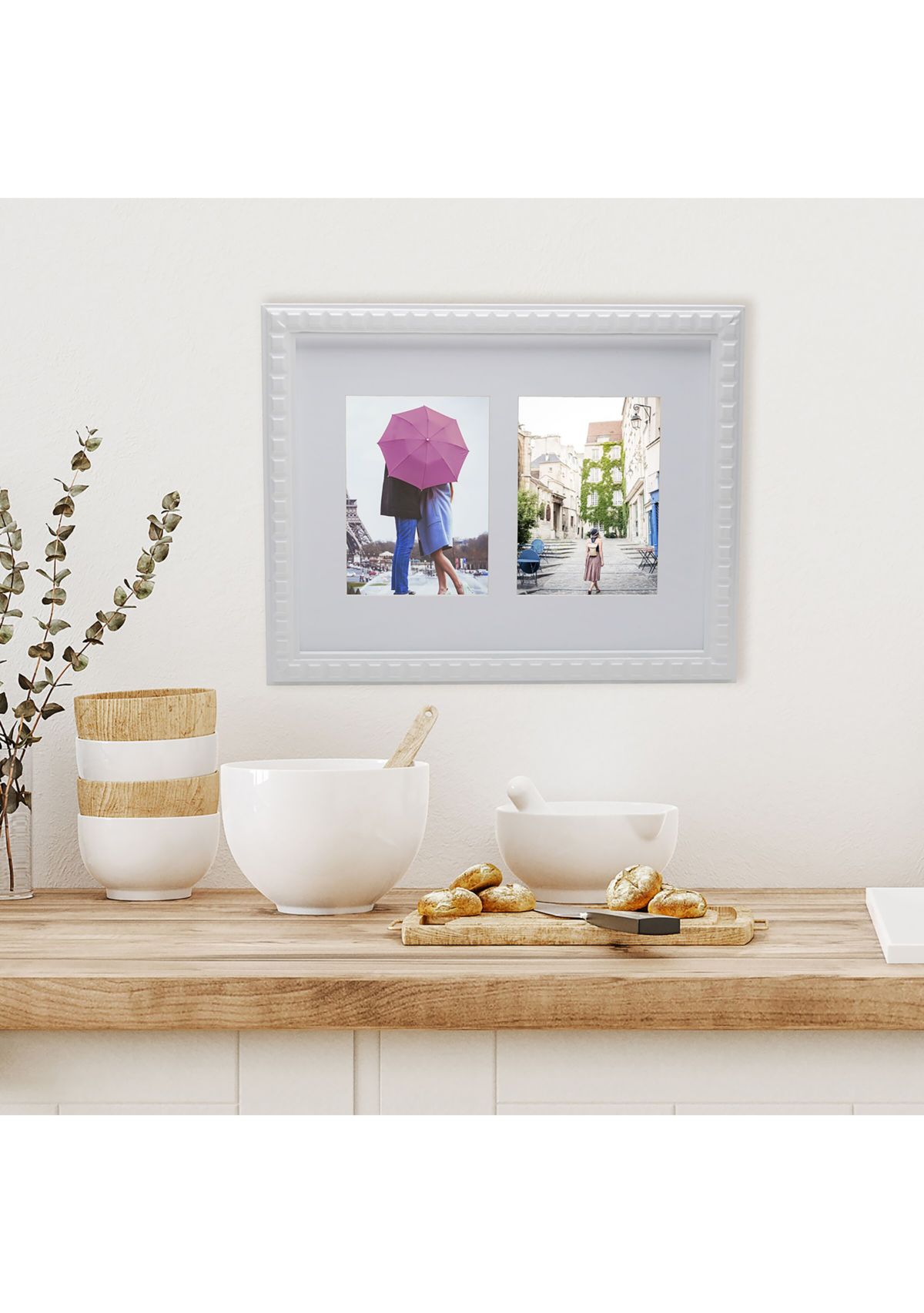 2 Opening White Picture Frame