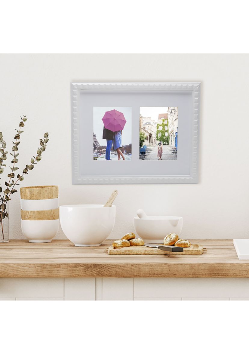 2 Opening White Picture Frame