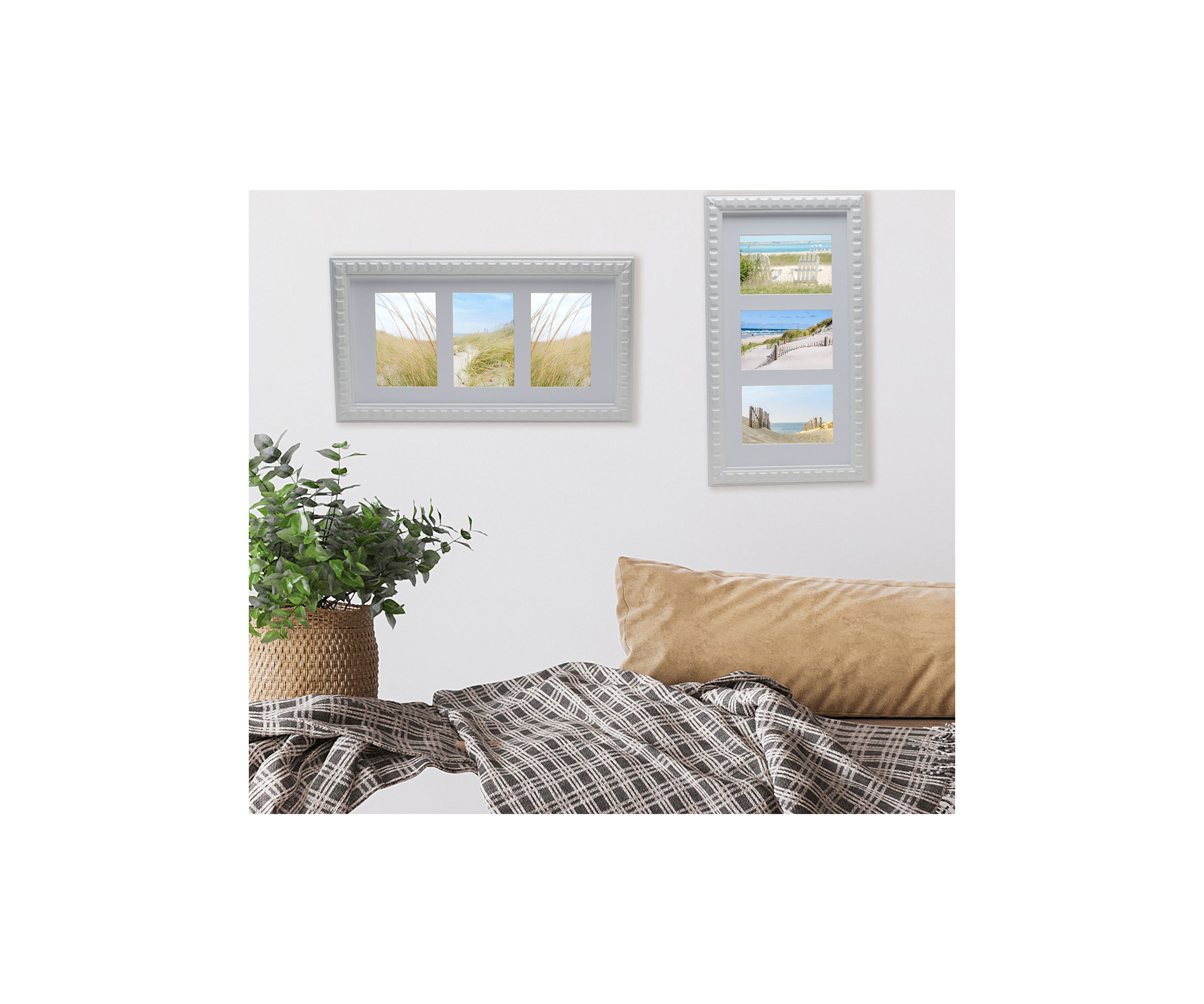 3 Opening White Picture Frame