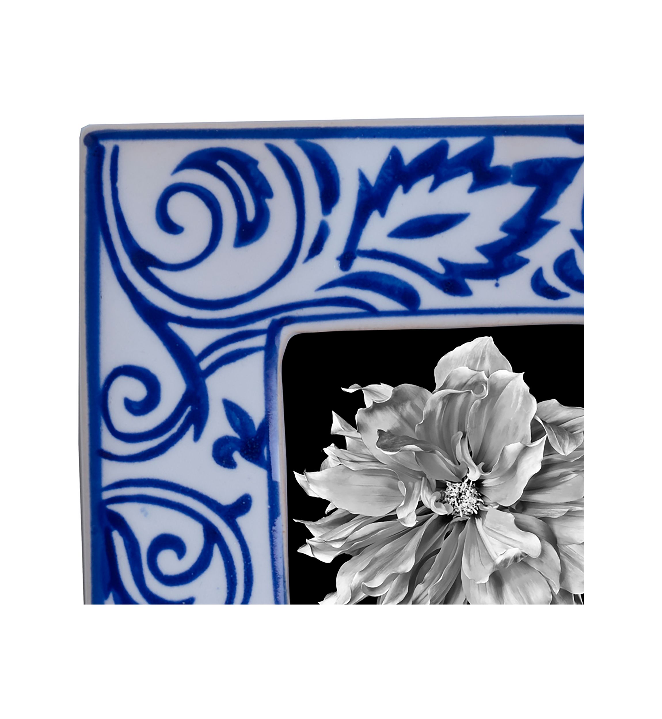 Blue and White Paisley Square 2 x 2 Frame