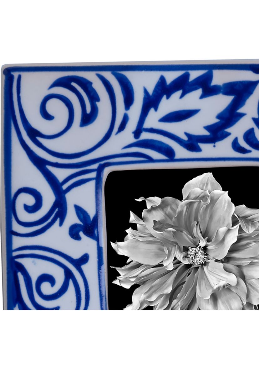 Blue and White Paisley Square 2 x 2 Frame