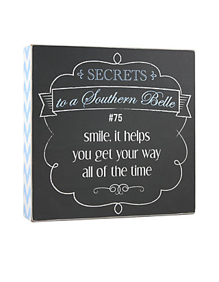 Fetco Home Décor Southern Belle Secrets Smile Plaque Belk - Belle Home Decor