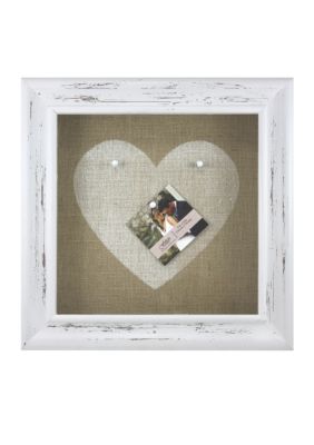 Fetco Home Decor Burlap Open Frame Heart Pin Board Belk