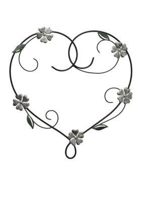 Fetco Home Decor Doris Heart With Flowers Metal Wall Art Belk