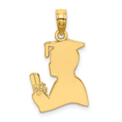 Belk & Co Men's 10K Yellow Gold Polished Male Graduation Profile Charm