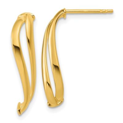 Belk & Co 10K Yellow Gold Polished Curve Post Earrings