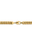 Mens 14K Yellow Gold 9.3 Millimeter Semi Solid Miami Cuban Chain Bracelet