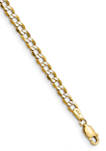 Mens 14K Yellow Gold 4.3 Millimeter Semi Solid Pavé Curb Chain Bracelet