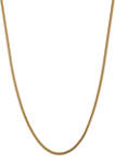 Mens 14K Yellow Gold 3 Millimeter Semi Solid Franco Chain Necklace