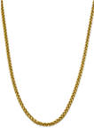 Mens 14K Yellow Gold 5 Millimeter Semi Solid Diamond Cut Wheat Chain Necklace