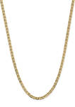 Mens 14K Yellow Gold 4.5 Millimeter Concave Anchor Chain Necklace