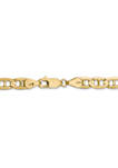 Mens 14K Yellow Gold 5.25 Millimeter Lobster Clasp Chain Bracelet