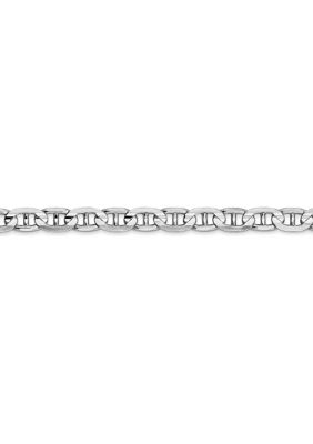 Belk & Co Men's 14K White Gold 4.5 Millimeter Concave Anchor Chain Bracelet, 7 in