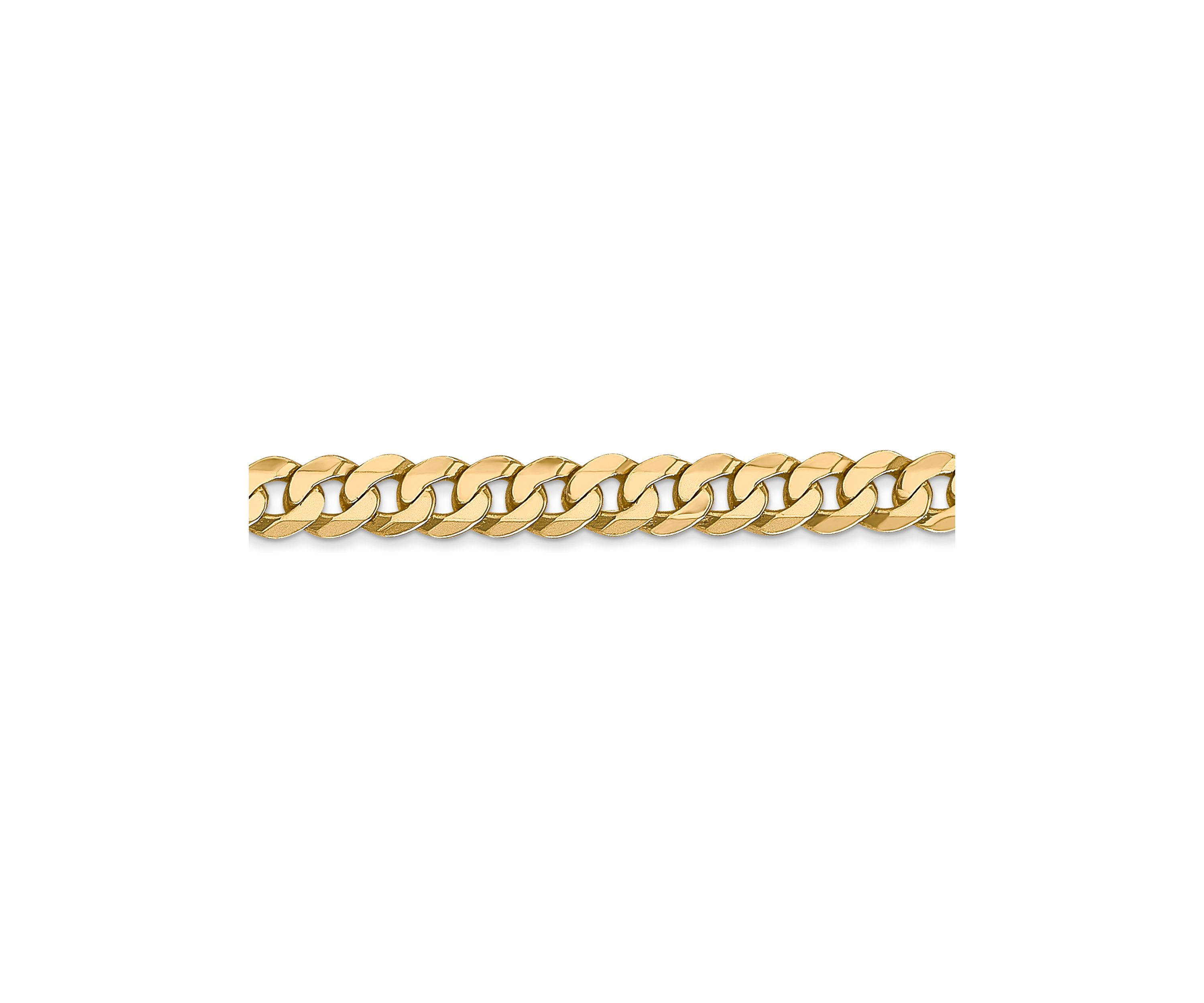 Mens 14K Yellow Gold 4.75 Millimeter Beveled Curb Chain Bracelet