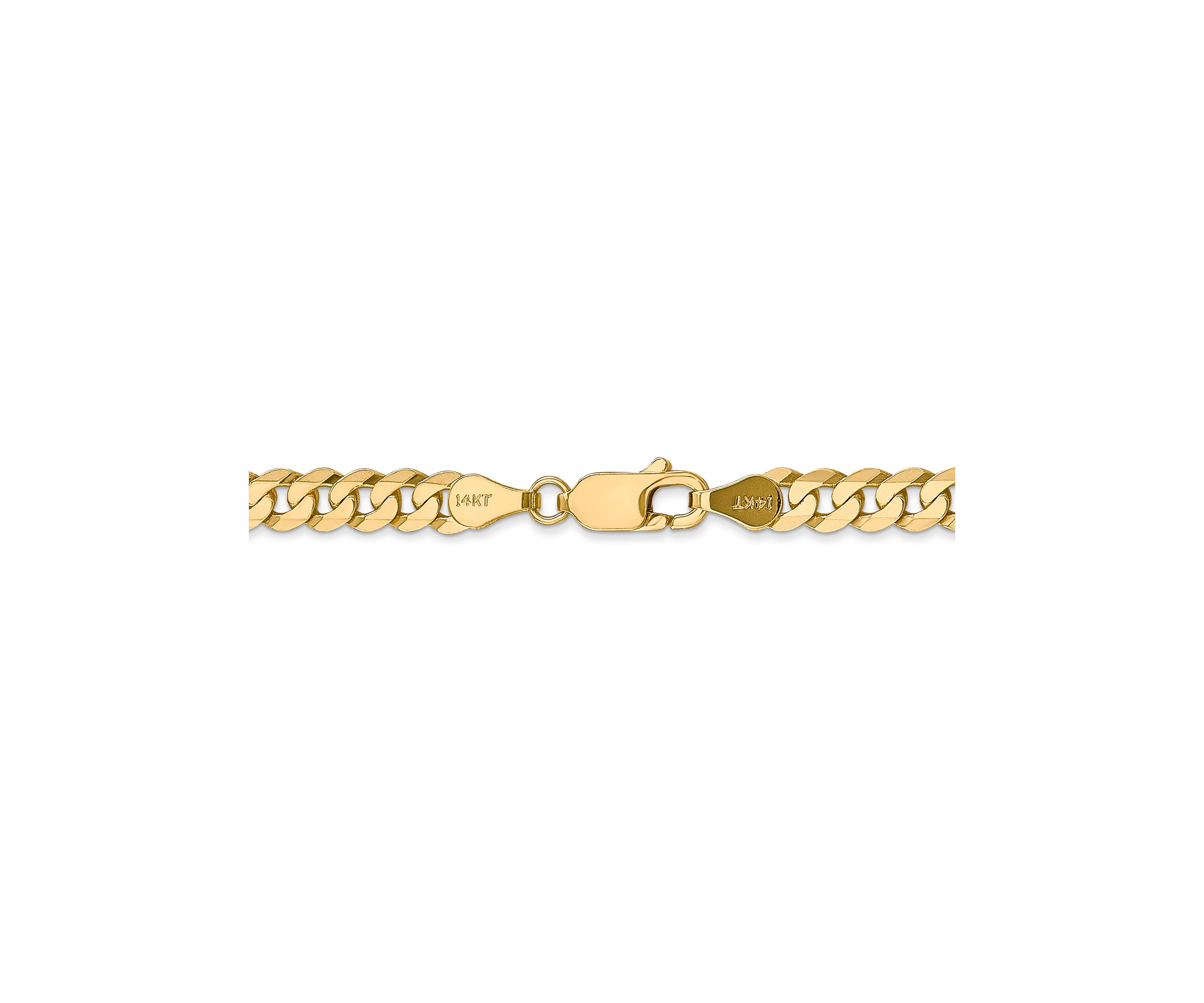 Mens 14K Yellow Gold 4.75 Millimeter Beveled Curb Chain Necklace