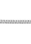 Mens 14K White Gold 4.75 Millimeter Beveled Curb Chain Bracelet