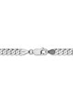 Mens 14K White Gold 4.75 Millimeter Beveled Curb Chain Bracelet