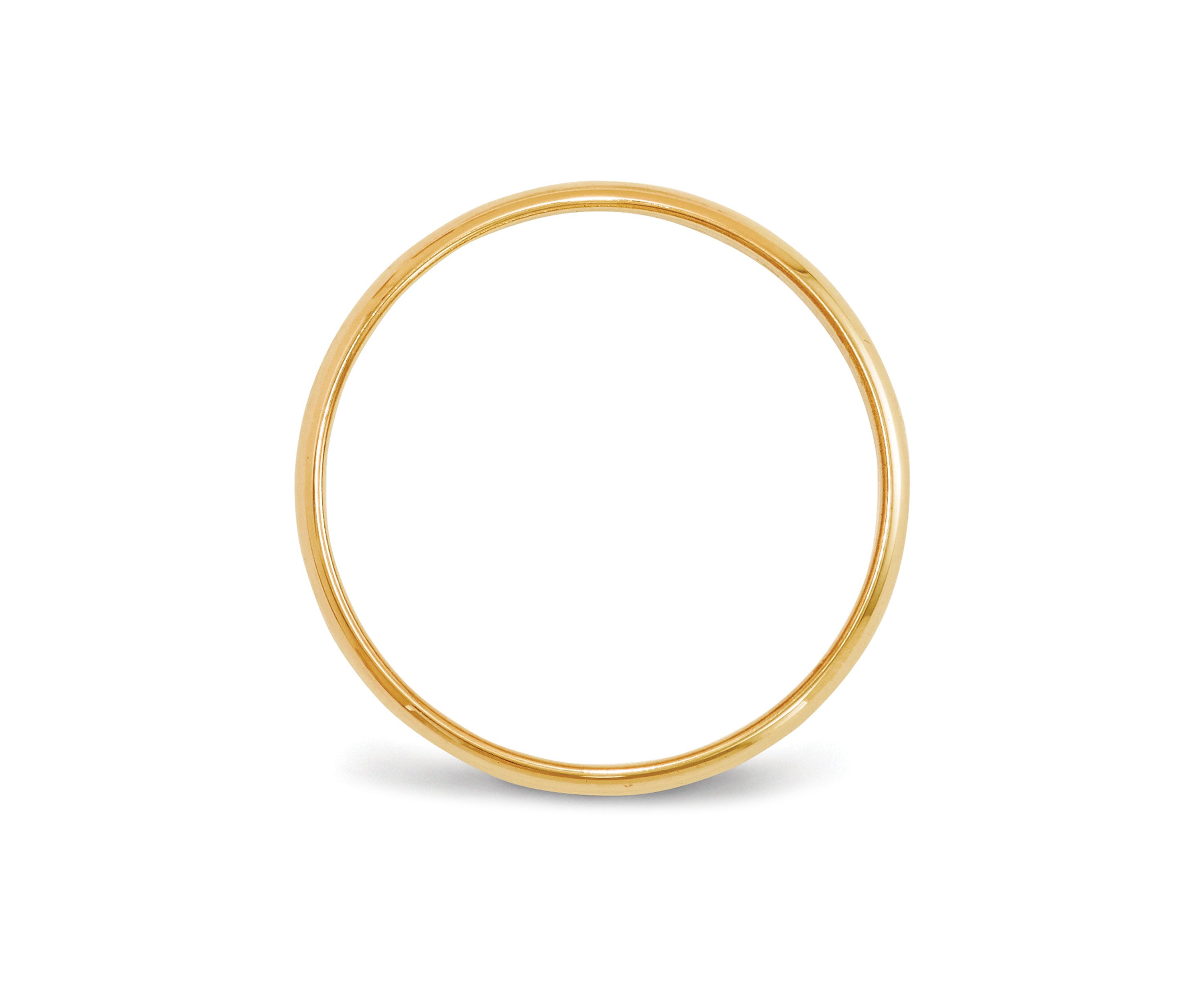 Womens 14K Yellow Gold 2.5 Millimeter Lightweight Half Round Band 
