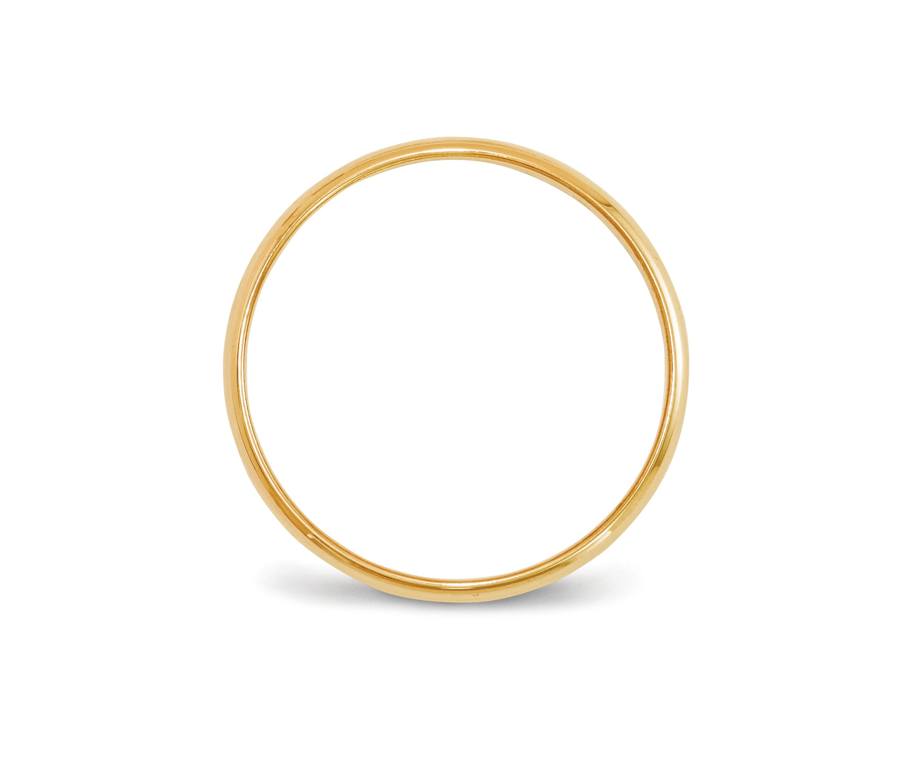 Womens 14K Yellow Gold 3 Millimeter Lightweight Half Round Band