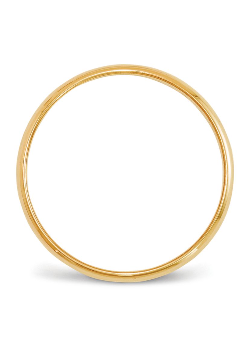 Womens 14K Yellow Gold 4 Millimeter Lightweight Half Round Band 