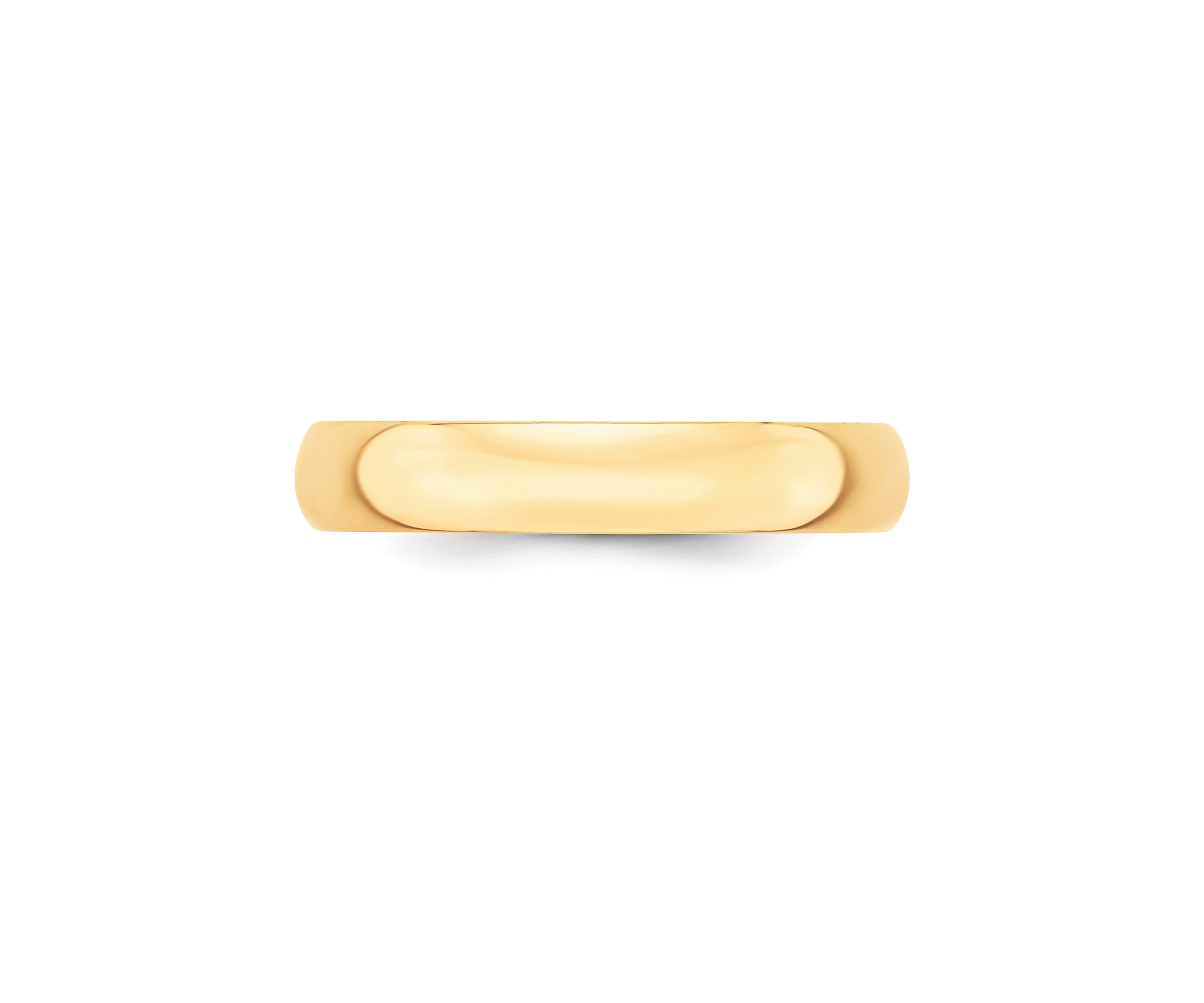 Womens 14K Yellow Gold 4 Millimeter Lightweight Half Round Band 