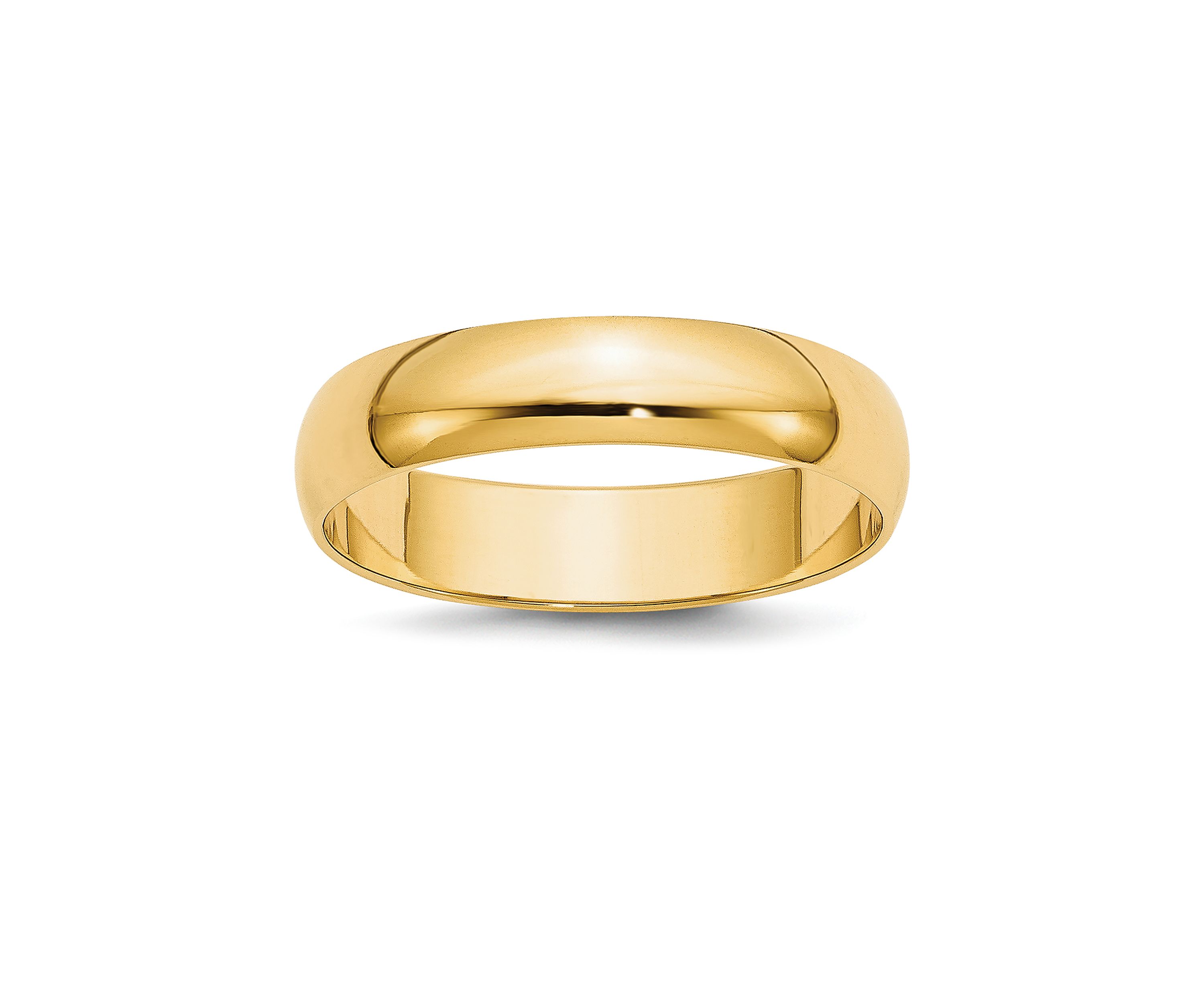 Womens 14K Yellow Gold 5 Millimeter Lightweight Half Round Band 
