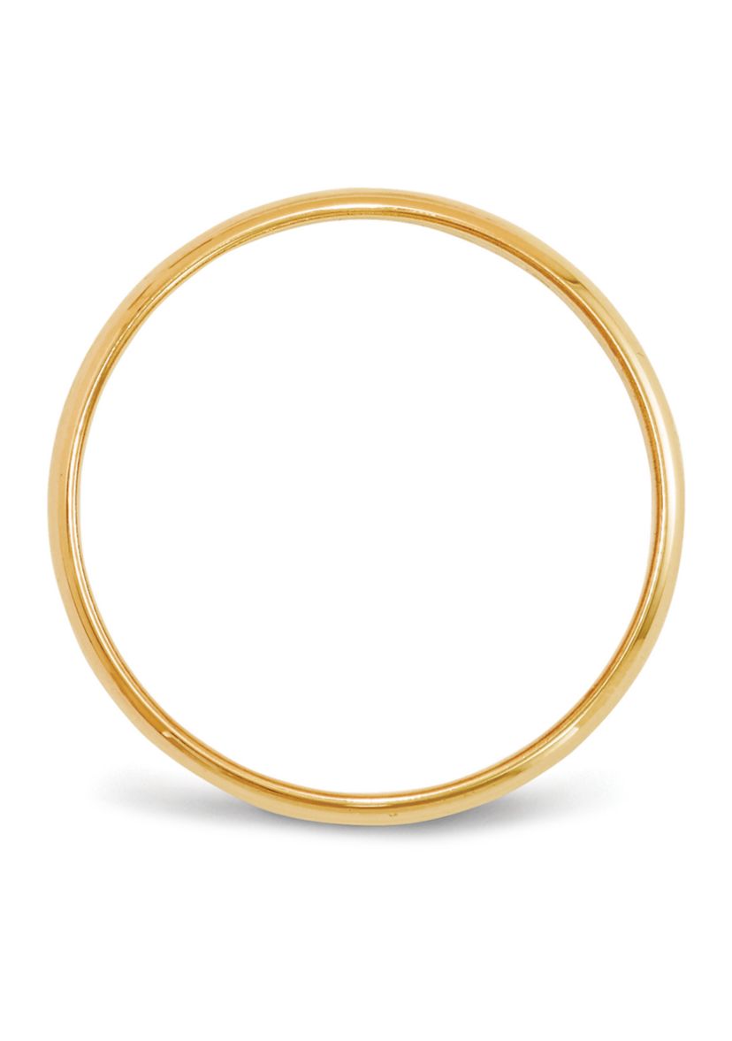 Womens 14K Yellow Gold 5 Millimeter Lightweight Half Round Band 