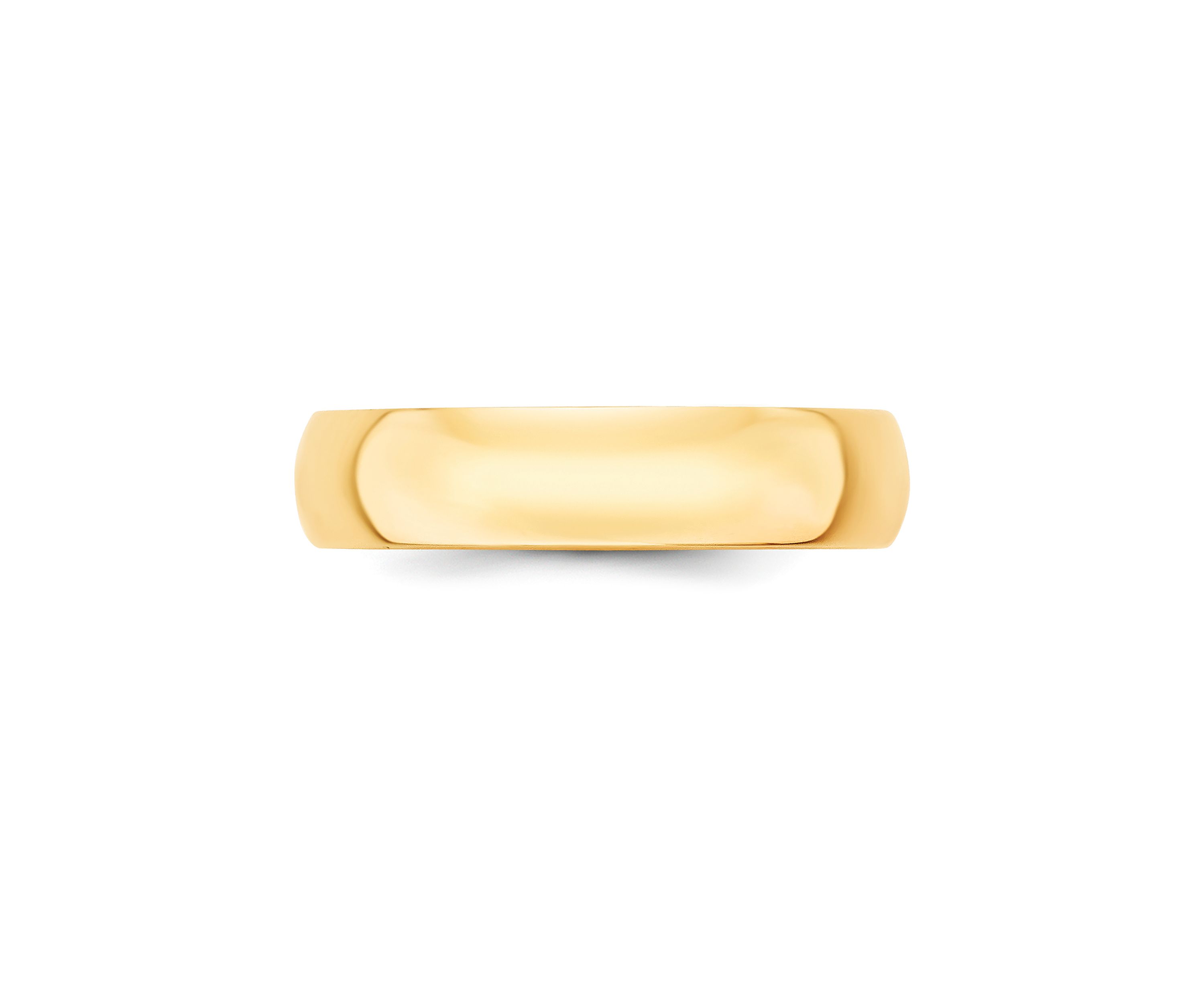 Womens 14K Yellow Gold 5 Millimeter Lightweight Half Round Band 