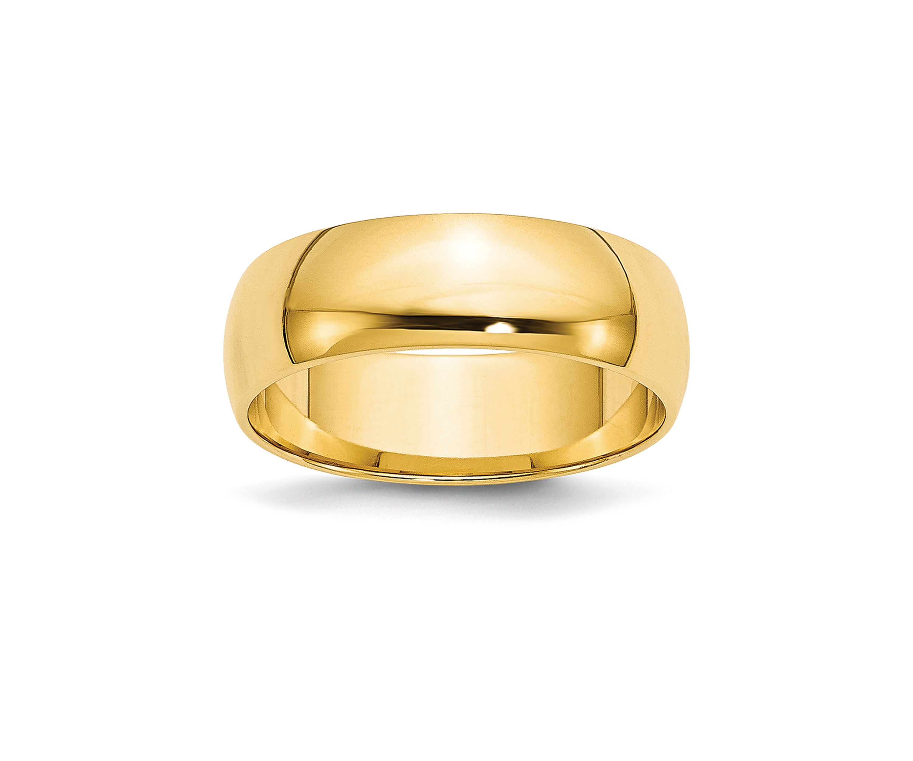 Womens 14K Yellow Gold 6 Millimeter Lightweight Half Round Band