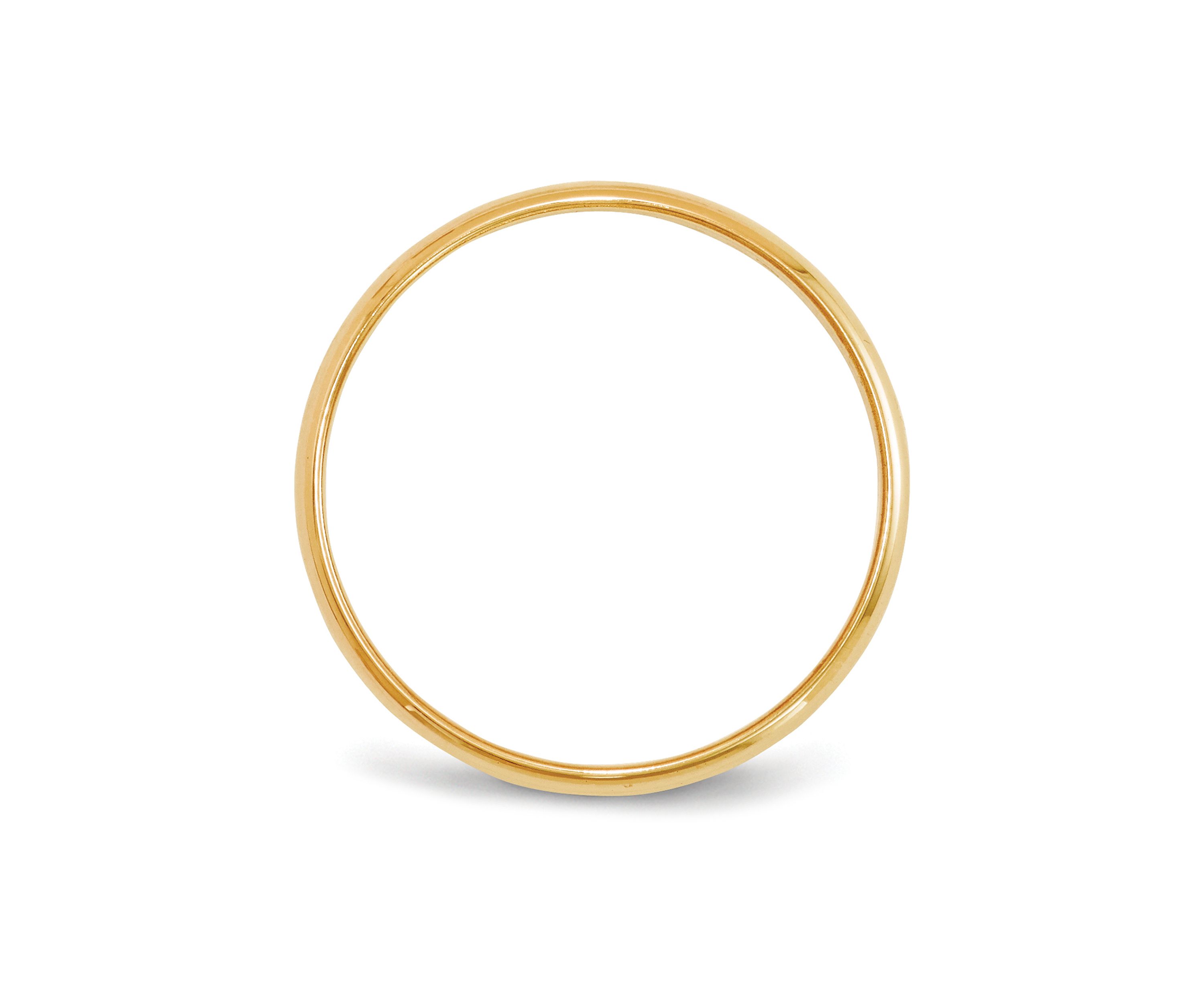 Womens 14K Yellow Gold 7 Millimeter Lightweight Half Round Band 