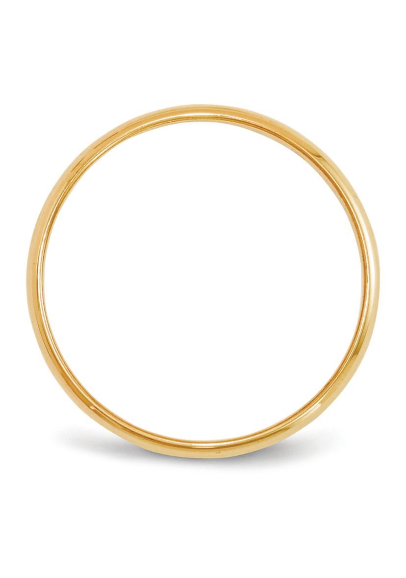 Womens 14K Yellow Gold 7 Millimeter Lightweight Half Round Band 