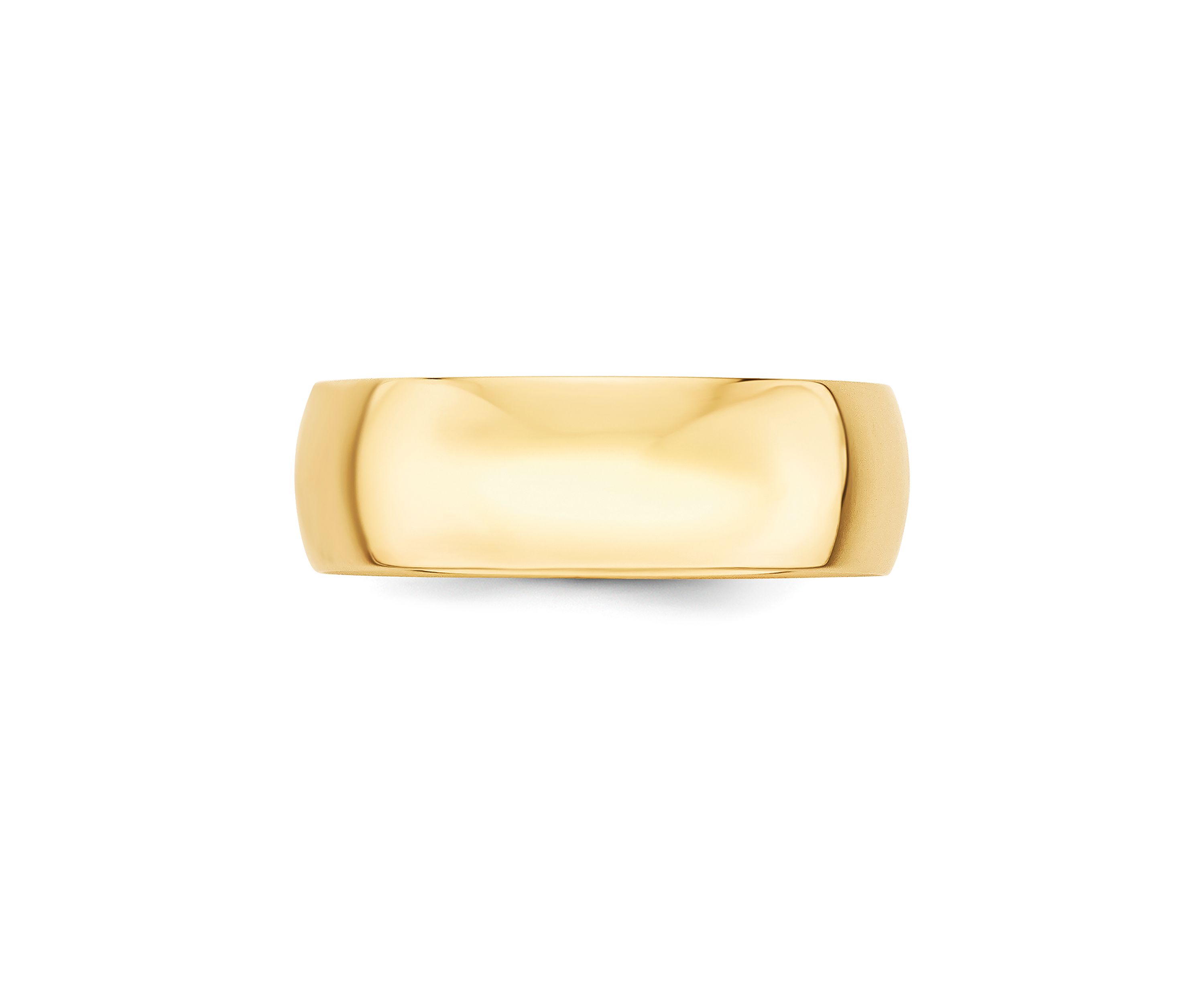 Womens 14K Yellow Gold 7 Millimeter Lightweight Half Round Band 