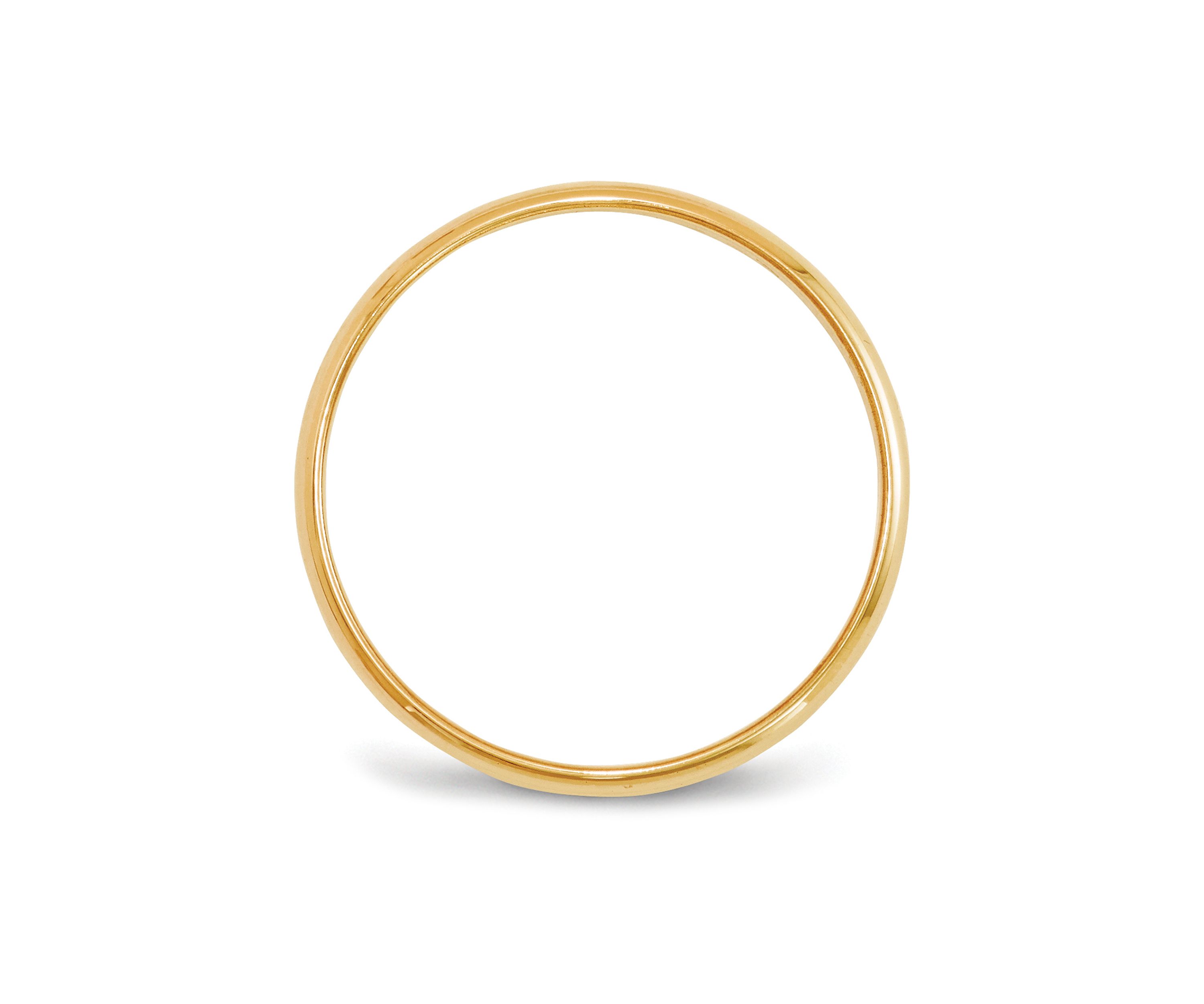Womens 14K Yellow Gold 8 Millimeter Lightweight Half Round Band 
