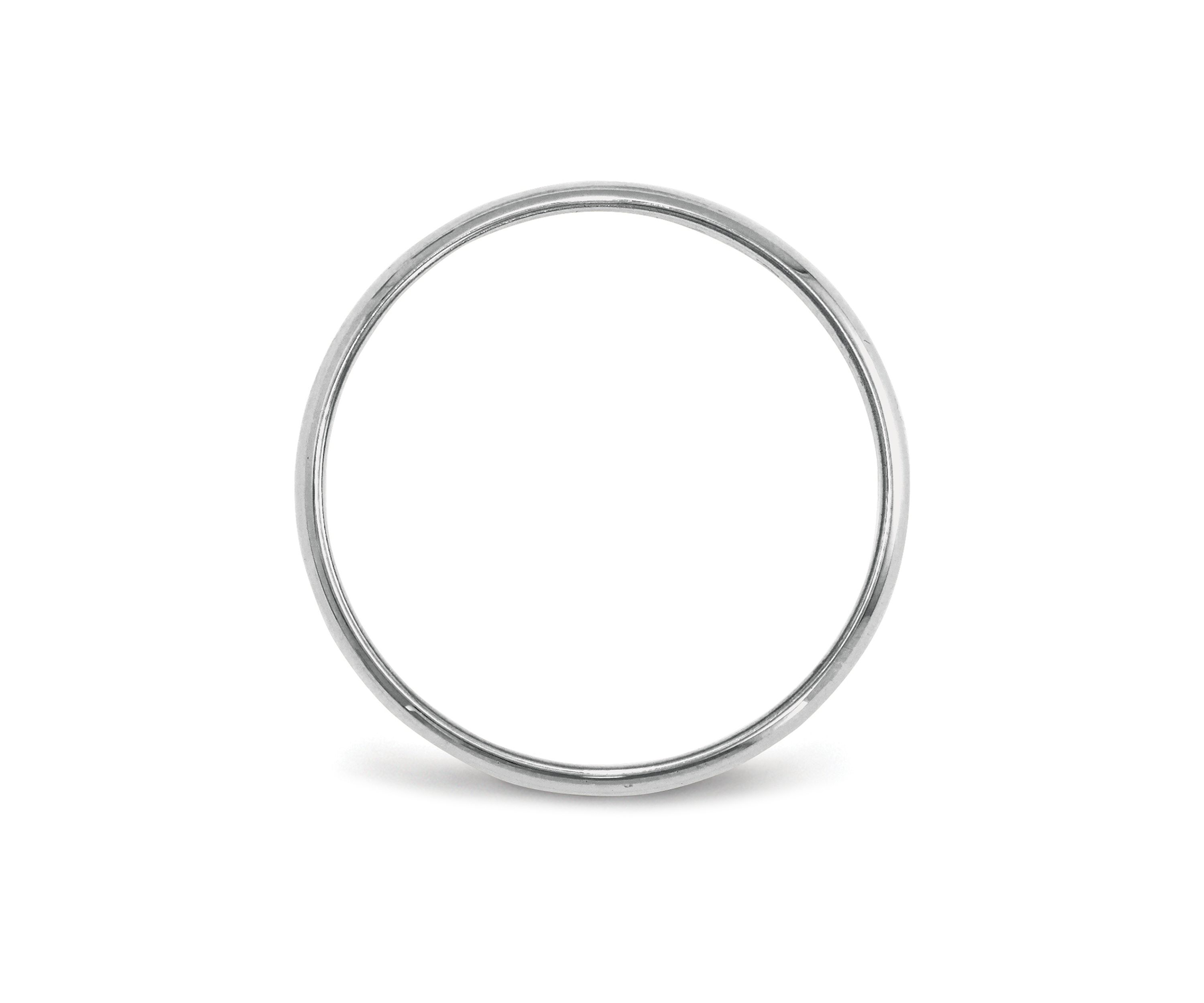 Womens 14K White Gold 2 Millimeter Lightweight Half Round Band 