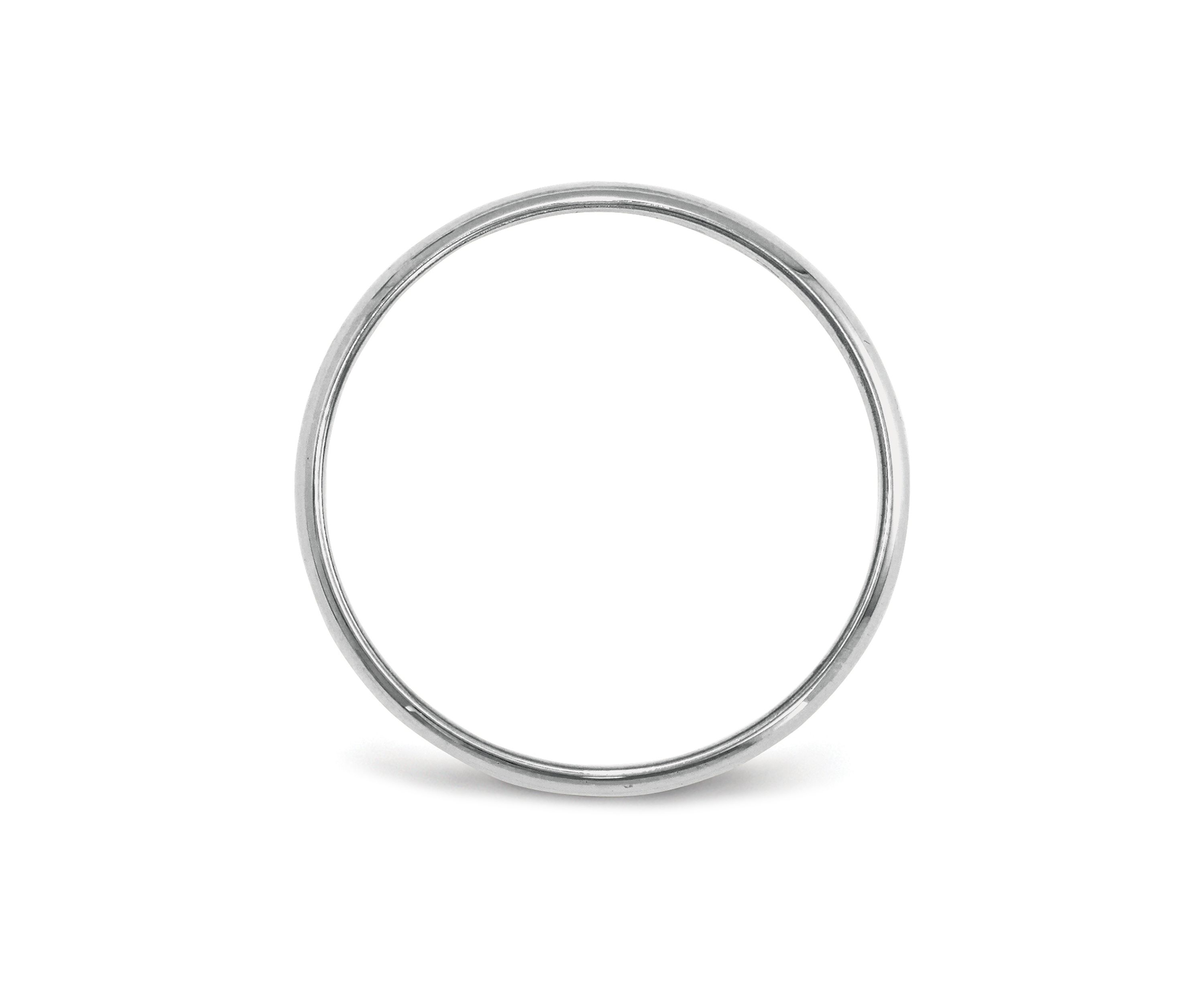 Womens 14K White Gold 3 Millimeter Lightweight Half Round Band 
