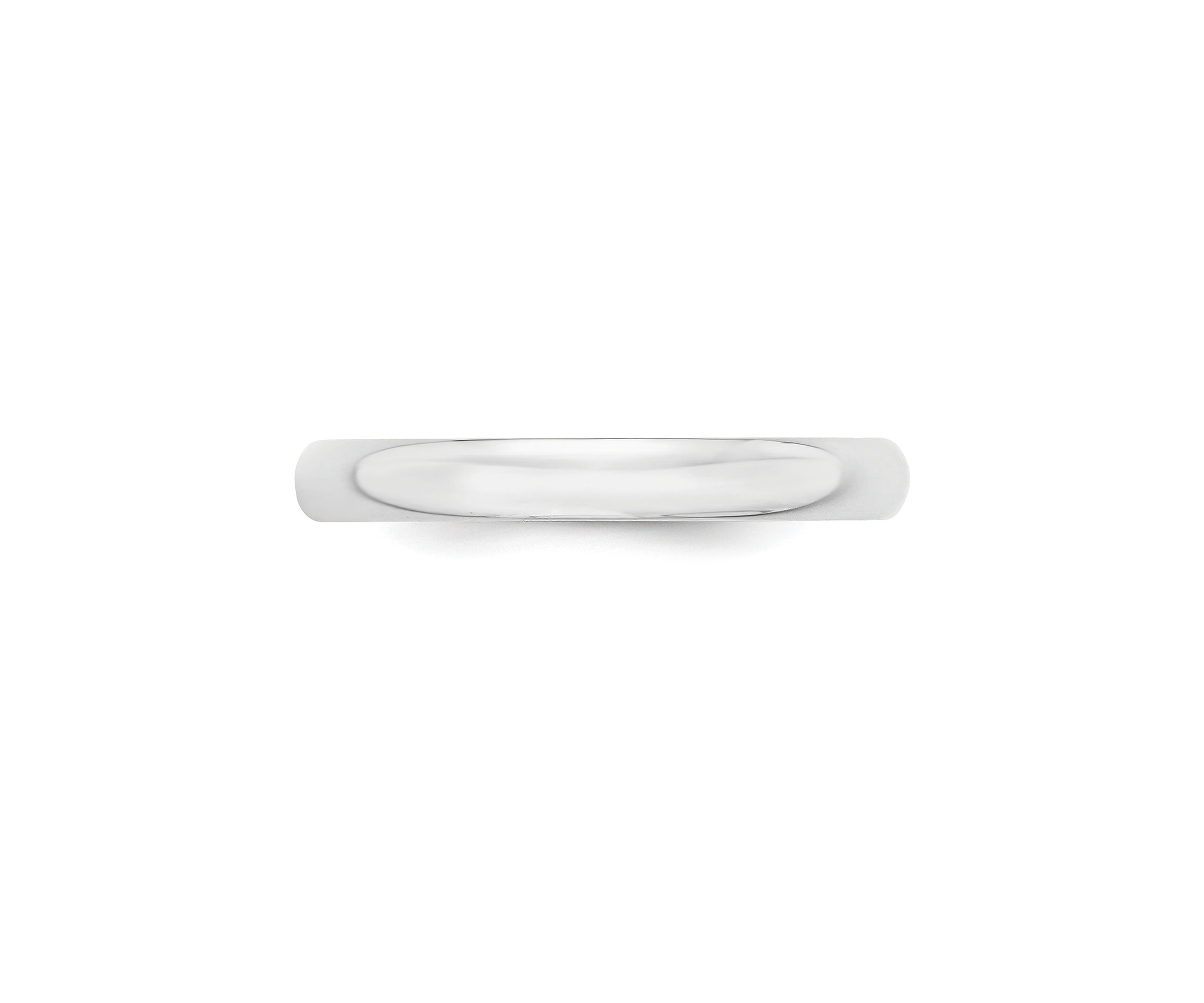 Womens 14K White Gold 3 Millimeter Lightweight Half Round Band 
