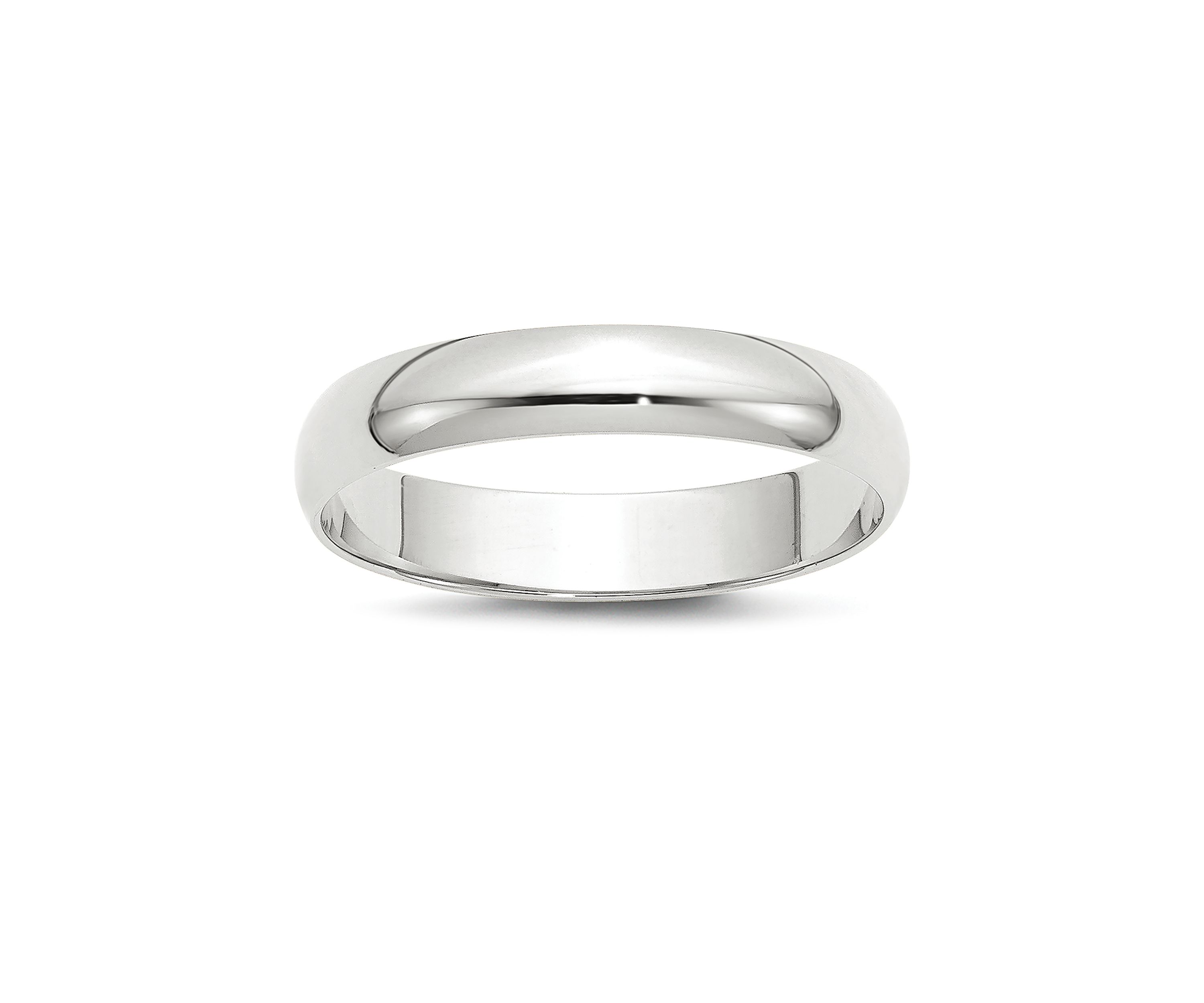 Womens 14K White Gold 4 Millimeter Lightweight Half Round Band 