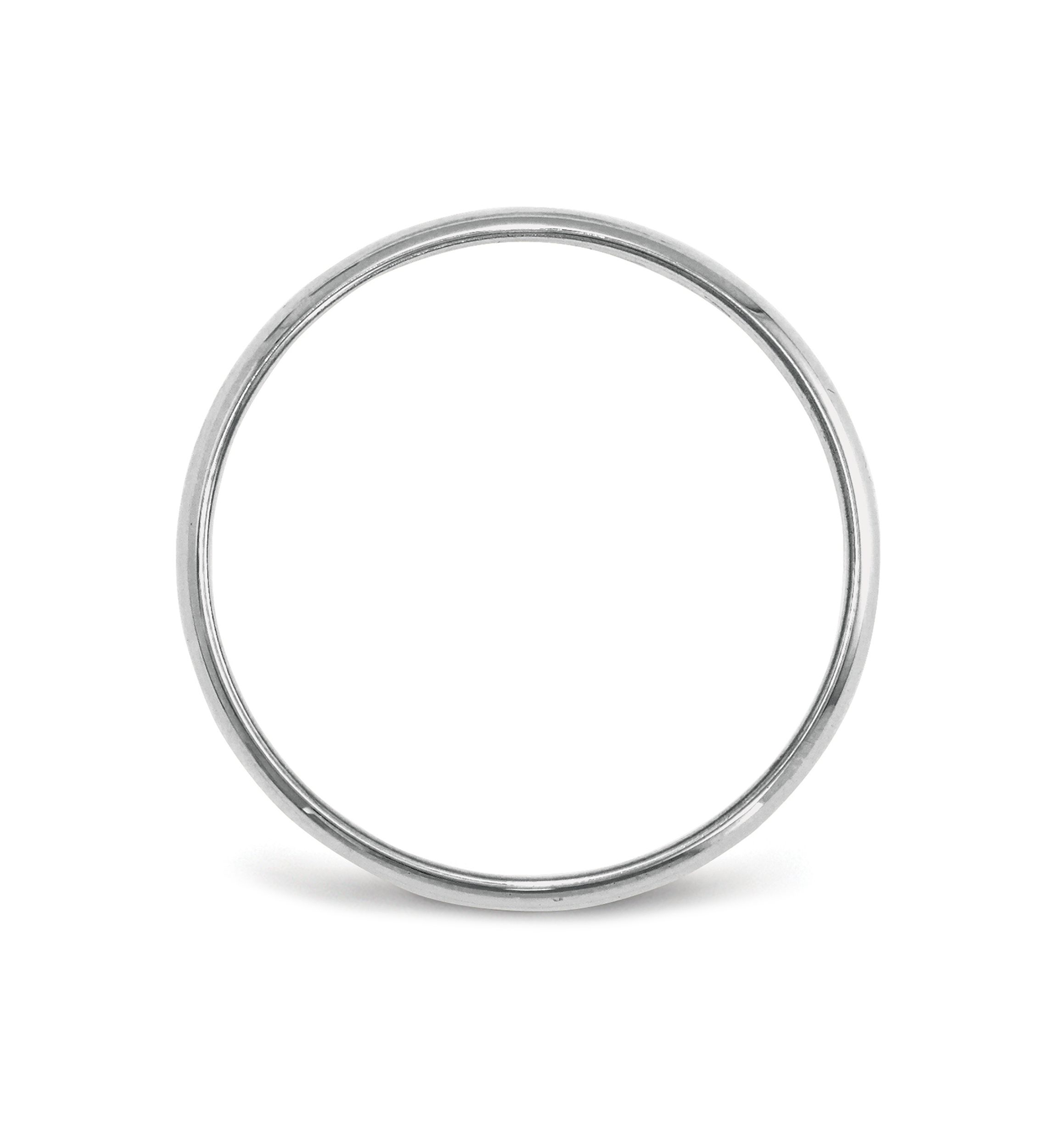 Womens 14K White Gold 4 Millimeter Lightweight Half Round Band 