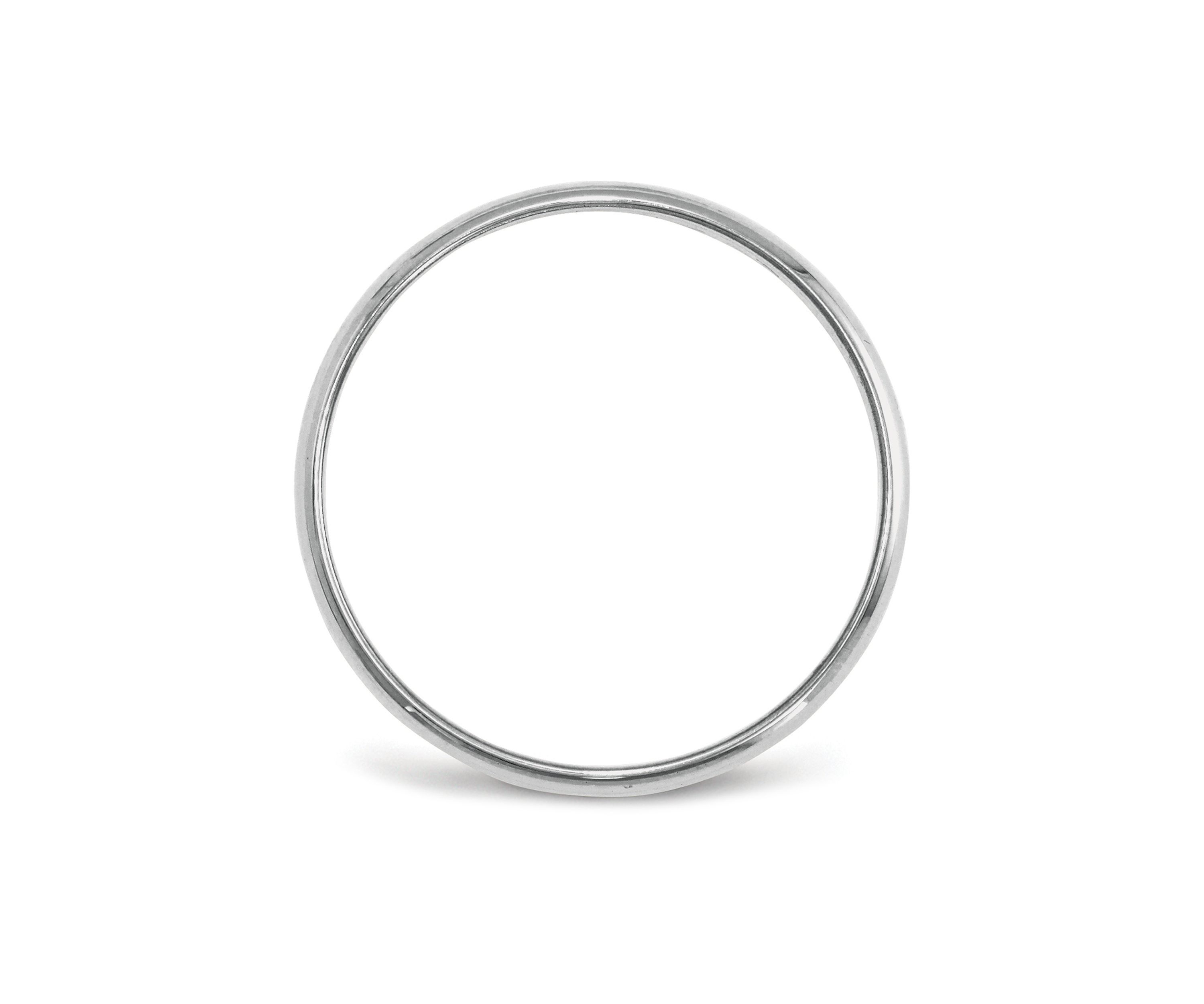 Womens 14K White Gold 4 Millimeter Lightweight Half Round Band 
